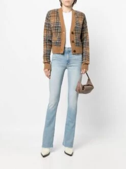 MOTHER The Runaway Fray Mid-rise Slim Bootcut Jeans -Free Vibe Shop mother LIGHT BLUE The Runaway Fray Mid rise Slim Bootcut Jeans 1