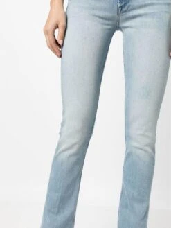 MOTHER The Runaway Fray Mid-rise Slim Bootcut Jeans -Free Vibe Shop mother LIGHT BLUE The Runaway Fray Mid rise Slim Bootcut Jeans 4