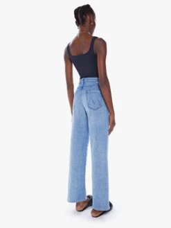 MOTHER High-waisted Washed Jeans -Free Vibe Shop mother LightPastel Blue High Waisted Spinner Skimp 2
