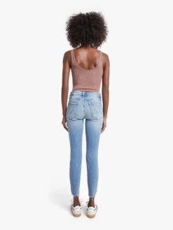 MOTHER The Looker Ankle Fray Au Revoir -Free Vibe Shop mother Medium Blue The Looker Ankle Fray Au Revoir 4