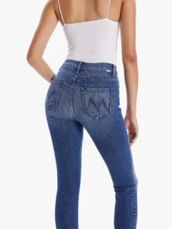 MOTHER The Stash Swooner Ankle Fray -Free Vibe Shop mother Medium Blue The Stash Swooner Ankle Fray 4