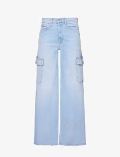 MOTHER The Undercover Flap-pocket Wide-leg High-rise Cotton-blend Jeans