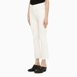 MOTHER The Hustler Ankle Fray Cream Jeans -Free Vibe Shop mother The Hustler Ankle Fray Cream Jeans 1