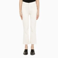 MOTHER The Hustler Ankle Fray Cream Jeans -Free Vibe Shop mother The Hustler Ankle Fray Cream Jeans 4