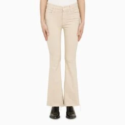 MOTHER The Weekender Fray Jeans Beige -Free Vibe Shop mother The Weekender Fray Jeans Beige 5