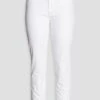 MOTHER The Dazzler Cropped Mid-rise Slim-leg Jeans -Free Vibe Shop mother White The Dazzler Cropped Mid rise Slim leg Jeans