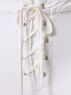 MOTHER The Lace-up Weekender High Rise Jeans -Free Vibe Shop mother White The Lace up Weekender High Rise Jeans 3