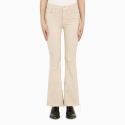 MOTHER The Weekender Fray Jeans Beige -Free Vibe Shop mother White The Weekender Fray Jeans Beige