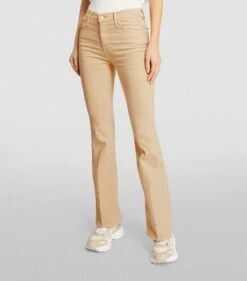 MOTHER The Weekender Mid-rise Flared Jeans -Free Vibe Shop mother beige The Weekender Mid rise Flared Jeans 4