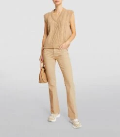 MOTHER The Weekender Mid-rise Flared Jeans -Free Vibe Shop mother beige The Weekender Mid rise Flared Jeans 5