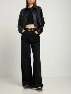 MOTHER Snacks The Funnel Heel Cuff Jeans -Free Vibe Shop mother black Jeans de algodon