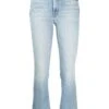 MOTHER Denim Flared Cropped Trousers -Free Vibe Shop mother blue Denim Flared Cropped Trousers