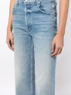 MOTHER High-waisted Washed Jeans -Free Vibe Shop mother blue High waisted Washed Jeans 2
