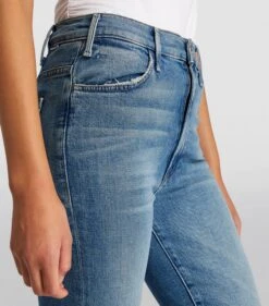 MOTHER Hustler High-rise Flared Jeans -Free Vibe Shop mother blue Hustler High rise Flared Jeans 1