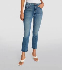 MOTHER Hustler High-rise Flared Jeans -Free Vibe Shop mother blue Hustler High rise Flared Jeans 4