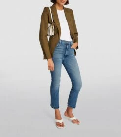 MOTHER Hustler High-rise Flared Jeans -Free Vibe Shop mother blue Hustler High rise Flared Jeans 5