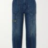 MOTHER Cropped High-rise Straight-leg Cargo Jeans