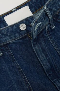 MOTHER Cropped High-rise Straight-leg Cargo Jeans -Free Vibe Shop mother blue Pantalon Treillis Droit Raccourci Taille Haute En Jean 4