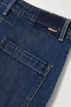 MOTHER Cropped High-rise Straight-leg Cargo Jeans -Free Vibe Shop mother blue Pantalon Treillis Droit Raccourci Taille Haute En Jean 5
