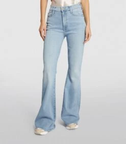 MOTHER The Super Cruiser High-rise Flared Jeans -Free Vibe Shop mother blue The Super Cruiser High rise Flared Jeans 4