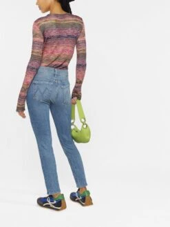 MOTHER Low-rise Slim Cut Jeans -Free Vibe Shop mother blue Tief sitzende Skinny Jeans