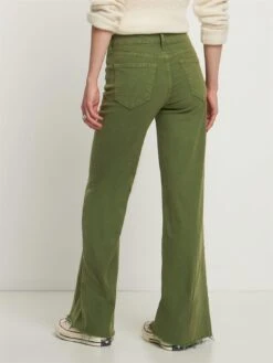 MOTHER The Roller Fray Stretch Cotton Wide Jean -Free Vibe Shop mother green Jeans anchos de algodon stretch 2
