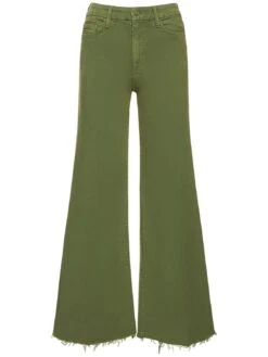 MOTHER The Roller Fray Stretch Cotton Wide Jean