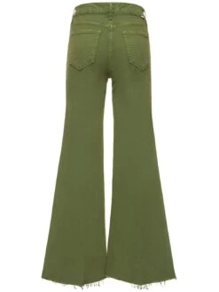 MOTHER The Roller Fray Stretch Cotton Wide Jean -Free Vibe Shop mother green Jeans anchos de algodon stretch 4