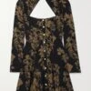 Indira Cutout Floral-print Crepe Mini Dress