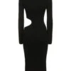 Vallo Cutout Cashmere Knit Midi Dress
