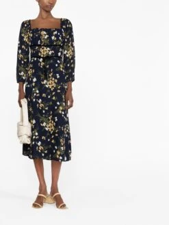 Pennie Floral-print Midi Dress 9 Pennie Floral-print Midi Dress -Free Vibe Shop reformation Blue Black Pennie Floral Print Midi Dress 1