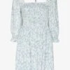 Zaria Square Neck Printed Mini Dress - Women's - Viscose -Free Vibe Shop reformation Blue Zaria Square Neck Printed Mini Dress