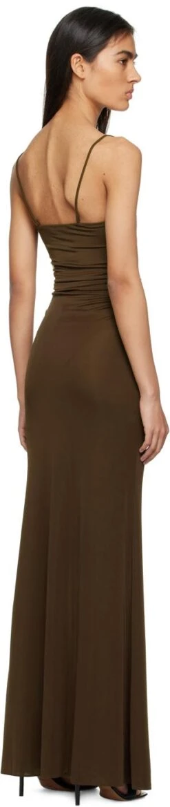 Brown Larenta Maxi Dress -Free Vibe Shop reformation Chestnut Larenta Maxi Dress 2