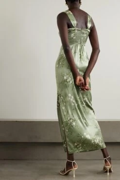 Earl Draped Floral-print Silk-charmeuse Maxi Dress 8 Earl Draped Floral-print Silk-charmeuse Maxi Dress -Free Vibe Shop reformation Green Earl Draped Floral print Silk charmeuse Maxi Dress 2