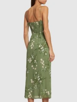 Kourtney Printed Georgette Midi Dress -Free Vibe Shop reformation GreenMulti Kourtney Printed Georgette Midi Dress 2