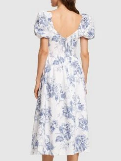 Davila Linen Midi Dress -Free Vibe Shop reformation Multicolor Davila Linen Midi Dress 2