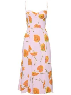 Juliette Flower Print Viscose Midi Dress