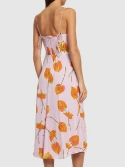 Juliette Flower Print Viscose Midi Dress -Free Vibe Shop reformation Multicolor Juliette Flower Print Viscose Midi Dress 1