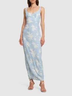 Reverie Viscose Blend Midi Dress -Free Vibe Shop reformation Multicolor Reverie Viscose Blend Midi Dress 1