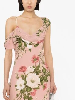 Reya Floral-print Maxi Dress -Free Vibe Shop reformation Neutrals Pink Reya Floral Print Dress Womens Viscose 3