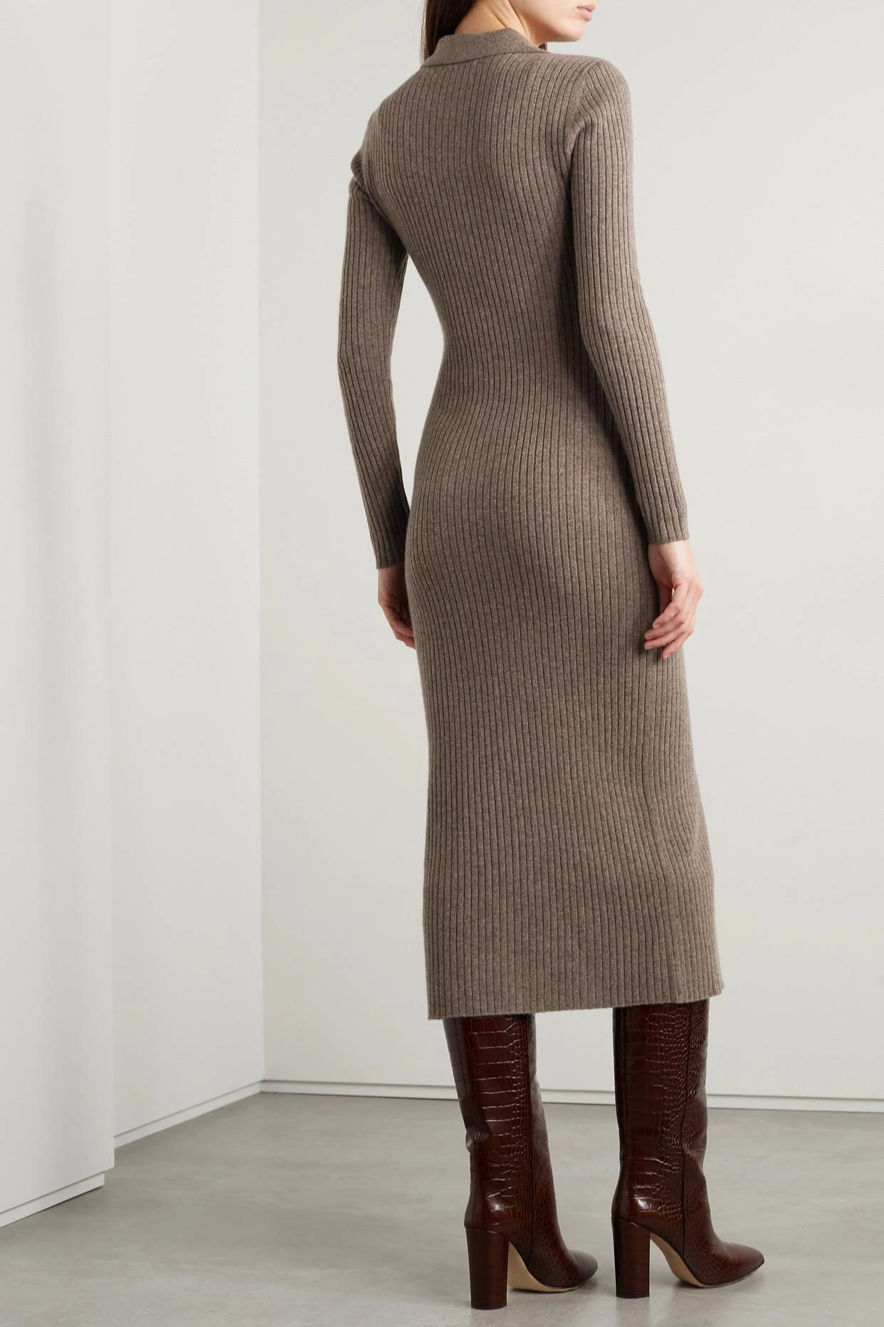 Viggo Ribbed Recycled Cashmere-blend Midi Dress 5 Viggo Ribbed Recycled Cashmere-blend Midi Dress - Image 3