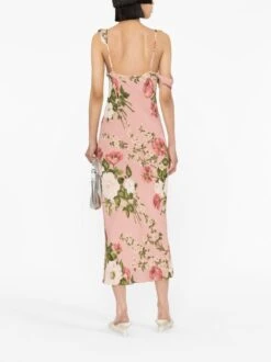 Reya Floral-print Maxi Dress -Free Vibe Shop reformation Nude Reya floral print maxi dress 1