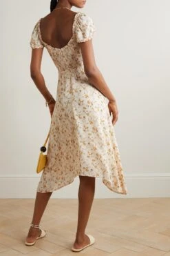 + Net Sustain Maebry Ruffled Floral-print Georgette Midi Dress -Free Vibe Shop reformation Pink Net Sustain Maebry Ruffled Floral print Georgette Midi Dress 2