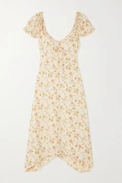 + Net Sustain Maebry Ruffled Floral-print Georgette Midi Dress