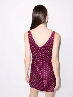 Keaton Floral Print Silk Mini Dress - Women's - Silk -Free Vibe Shop reformation Purple Keaton Floral Print Silk Mini Dress 2