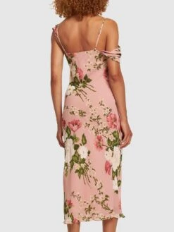 Reya Viscose Cowl Neck Midi Dress -Free Vibe Shop reformation RosaMulti Vestito midi reya in viscosa 1