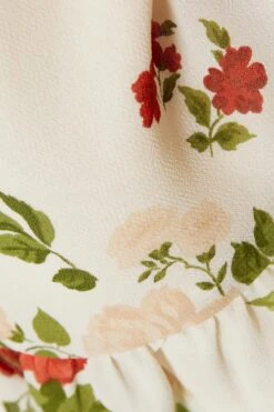 Christine Ruffled Floral-print Georgette Mini Dress -Free Vibe Shop reformation White Christine Ruffled Floral print Georgette Mini Dress 3