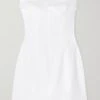 Madilyn Strapless Linen Mini Dress -Free Vibe Shop reformation White Madilyn Strapless Linen Mini Dress
