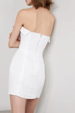 Madilyn Strapless Linen Mini Dress -Free Vibe Shop reformation White Madilyn Strapless Linen Mini Dress 3