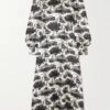 Maple Printed Silk-satin Midi Dress 2 Maple Printed Silk-satin Midi Dress -Free Vibe Shop reformation White Maple Printed Silk satin Midi Dress